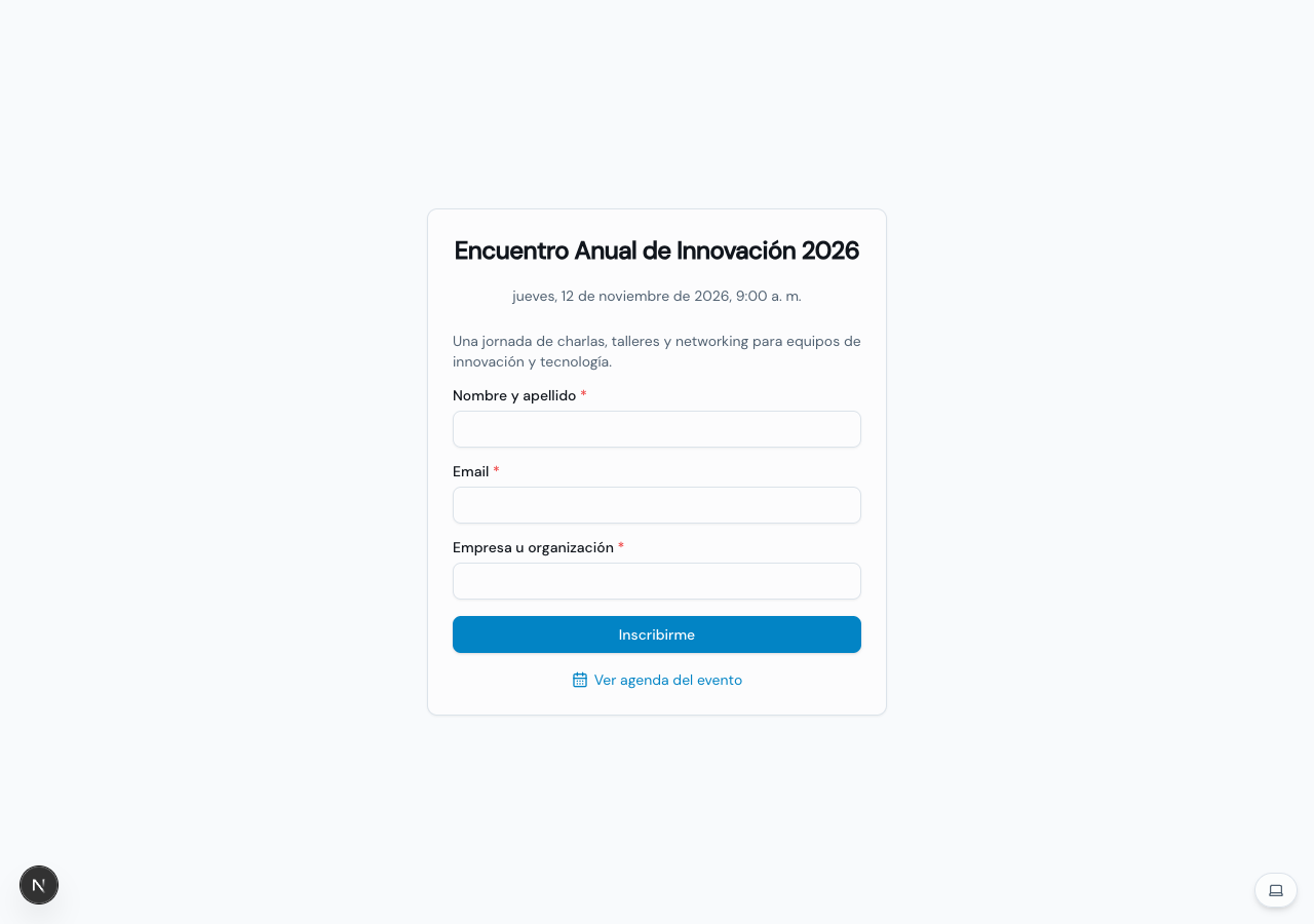 Formulario público de inscripción