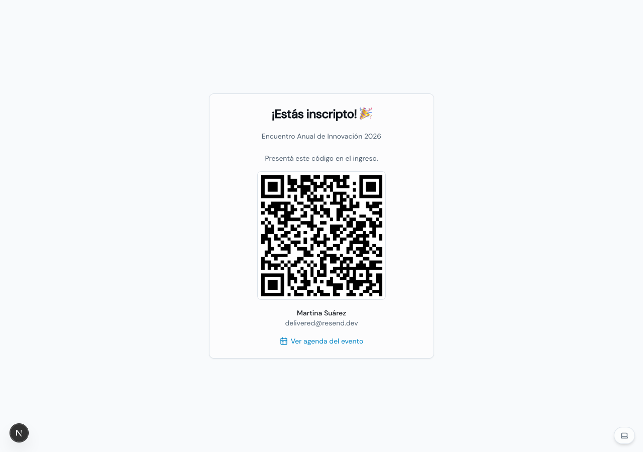 Entrada con código QR para el ingreso