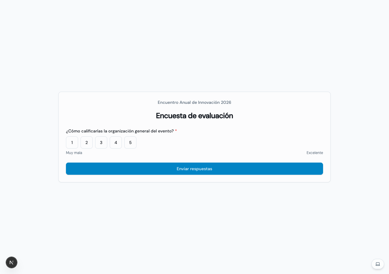 Formulario público de la encuesta de evaluación